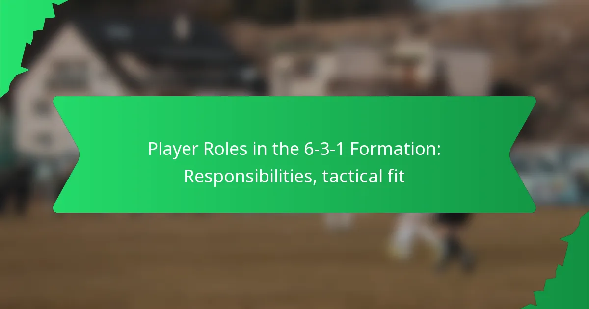 Player Roles in the 6-3-1 Formation: Responsibilities, tactical fit