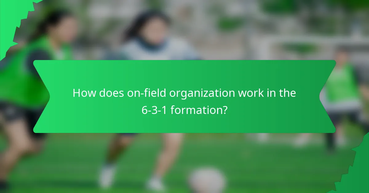 How does on-field organization work in the 6-3-1 formation?
