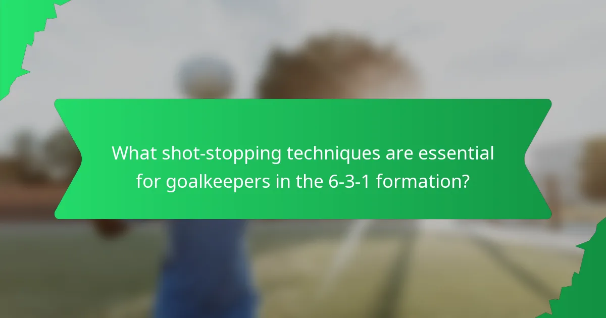 What shot-stopping techniques are essential for goalkeepers in the 6-3-1 formation?